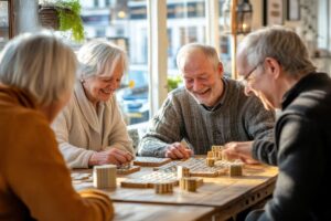 Gardens At Quail Springs | Seniors Playing A Board Game